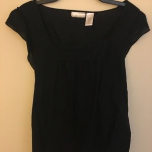 Black cap sleeve blouse